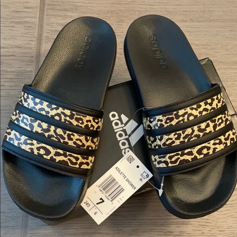 Adidas Leopard Adilette Slides 7